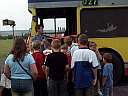 Revd. David Primrose officially opens the bus, click for a bigger picture.